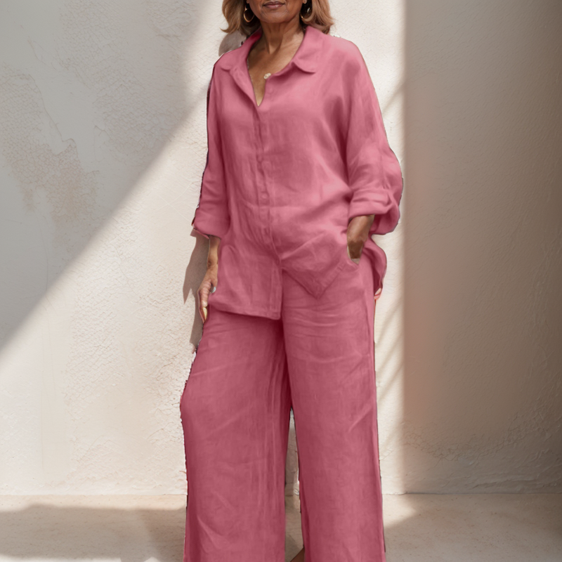 Conjunto De Linho Alexia Rosa / P