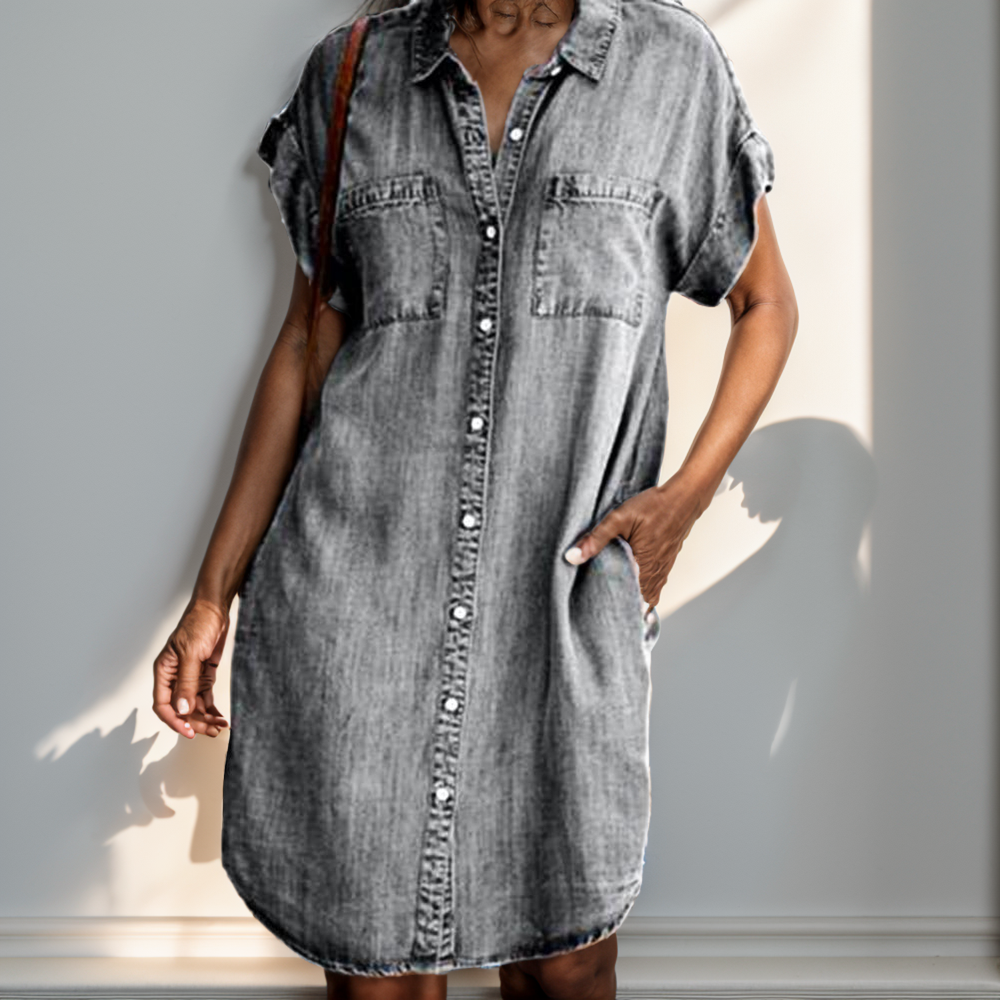 Vestido Jeans Mary Cinza / P