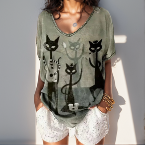 Camisa Gatos Fofos Cinza / P