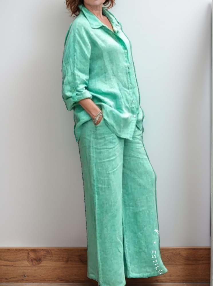 Conjunto De Linho Alexia Verde / P