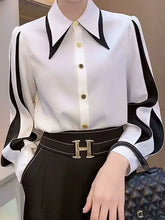 Camisa De Botão Com Bloco Cores Urbanas Branca Preto / P