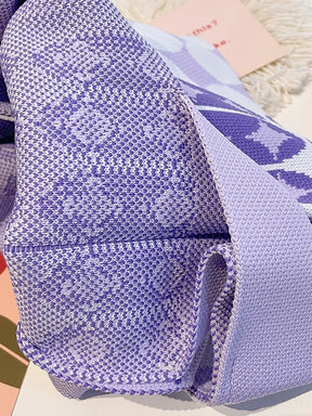 Bolsa De Tecido Rômbico Em Cor Contrastante