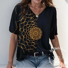 Camisa Abstrata Sunshine Clarice Preta / P