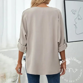 Solid Casual Loose Blouses For Women Fashion 2023 Autumn Vintage Women’s Oversized Shirts And