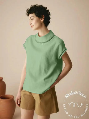 Camisa De Linho Louise Verde / P