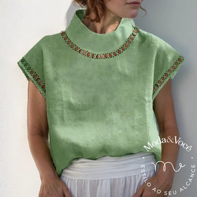 Camisa De Linho Louise Verde / P