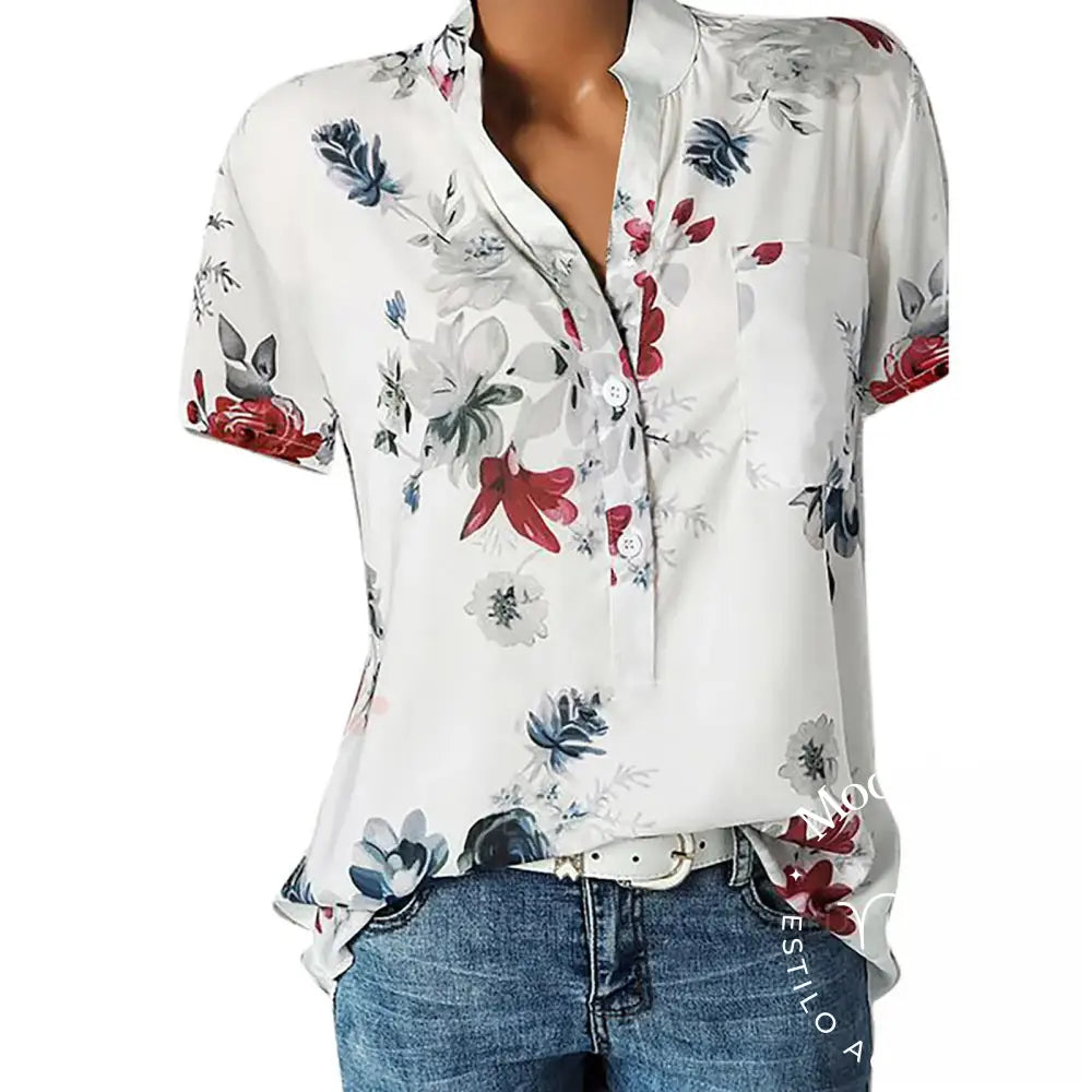 Camisa Floral Adriane Luiza Camisa 04