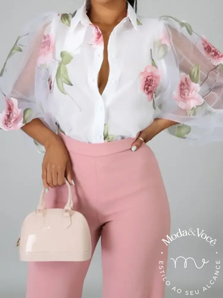 Blusa De Gola Floral