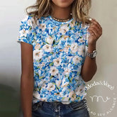 Camisa Florida Anelise Azul / Pp