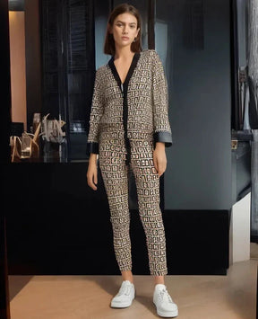 Pijama De Luxo - Toque Seda Preto E Dourado / P Feminino