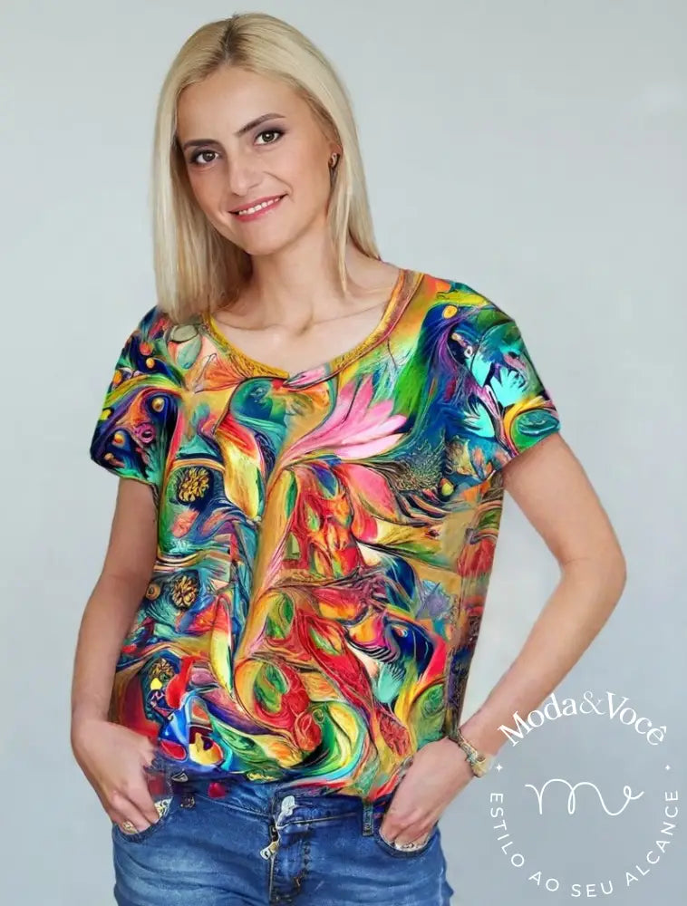 Camisa Macau Abstrato Feminina