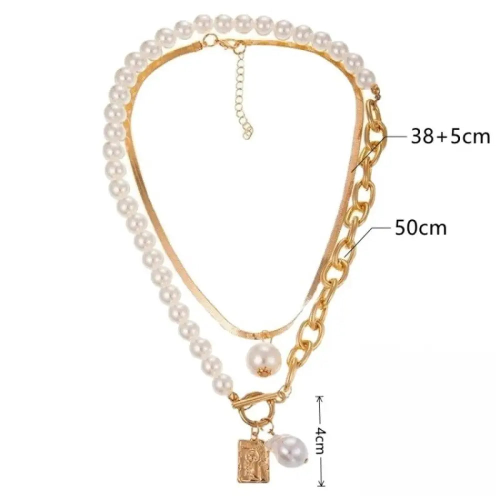 Colar De Ouro Com Pérolas Barroca