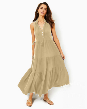 Vestido Agnes Bege / P