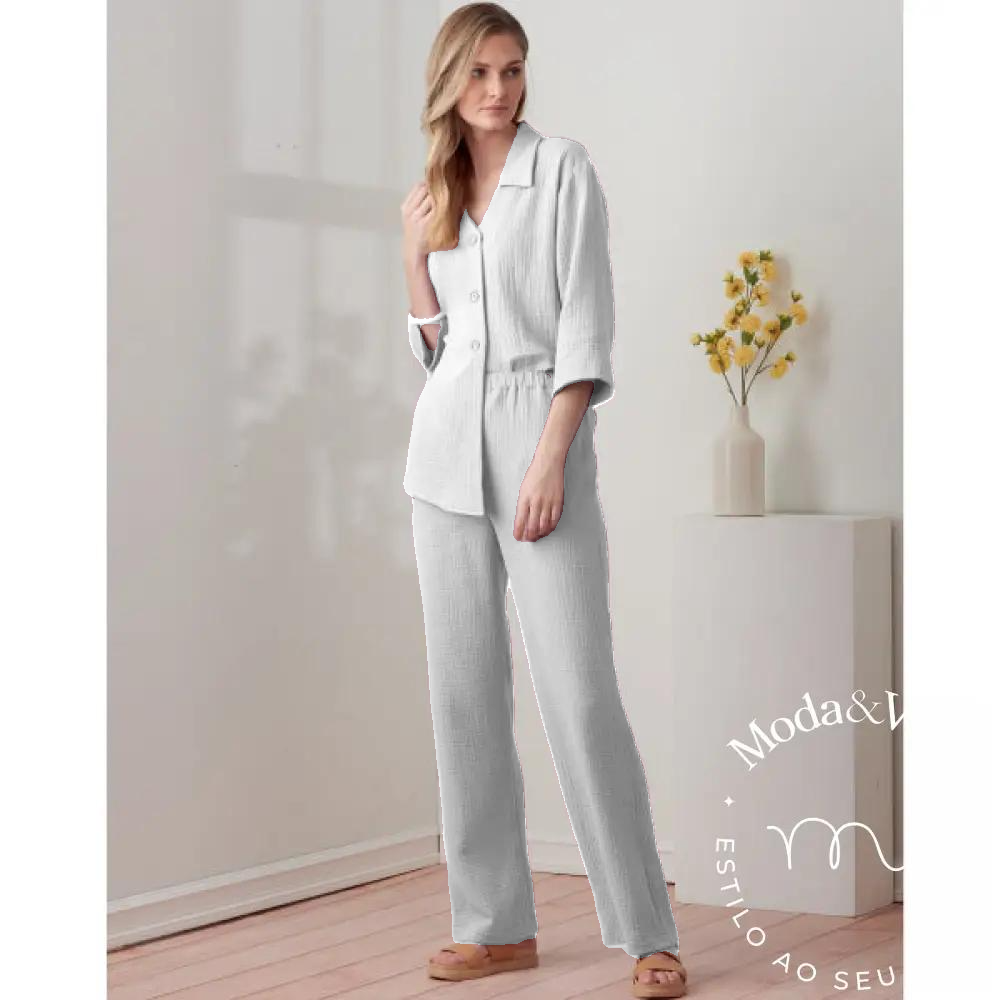 Conjunto De Linho Alexia Branco / P