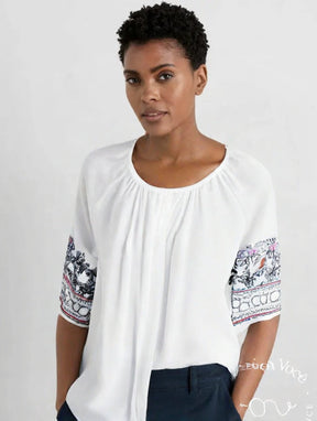 Camisa De Linho E Com Bordado Elisa