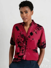 Camisa Floral Adriane Luiza Vermelha / P Camisa 04