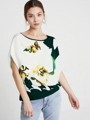Camisa De Seda Floral Grace Feminina