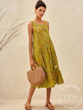 Vestido Floral Angelina Amarelo / P