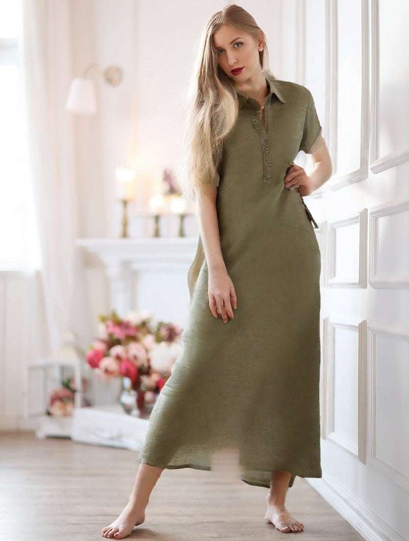 Vestido Vintage De Linho Cornelia Feminino