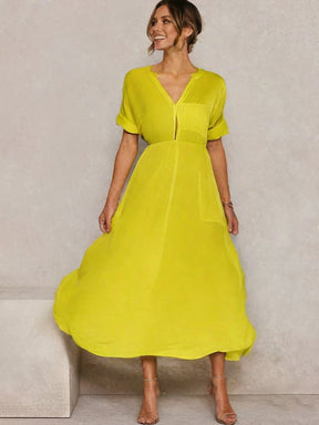 Vestido De Linho Village Amarelo / M 18