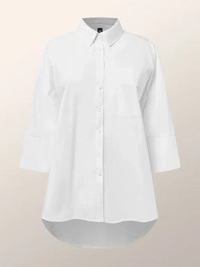 Blusa Casual Lisa Gola Camisa Solta