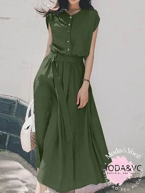 Vestido Amanda Verde Exercito / P