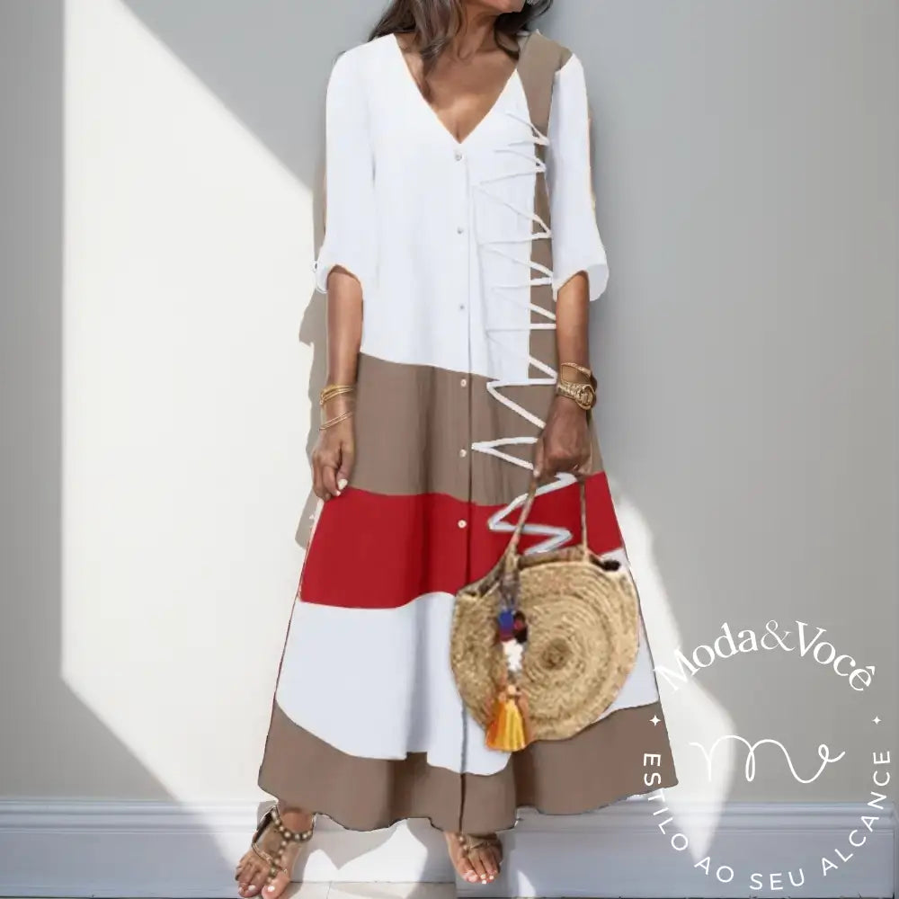 Vestido De Algodão Casual Mallorca