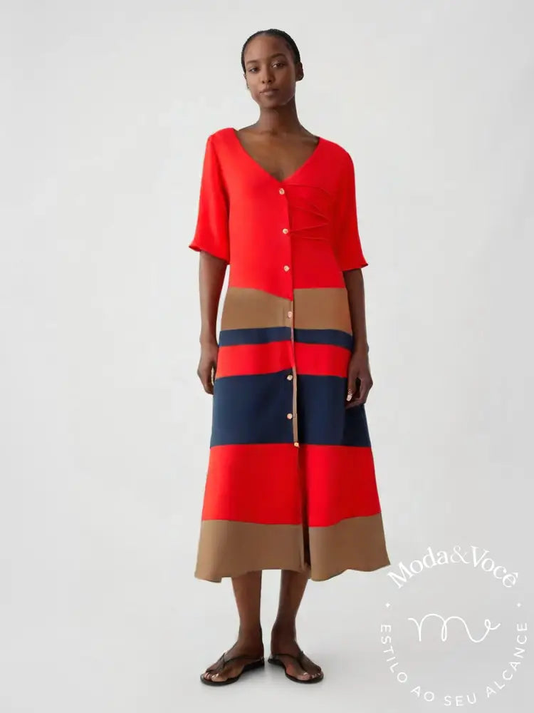 Vestido De Algodão Casual Mallorca