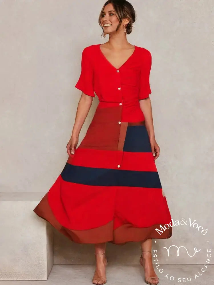 Vestido De Algodão Casual Mallorca