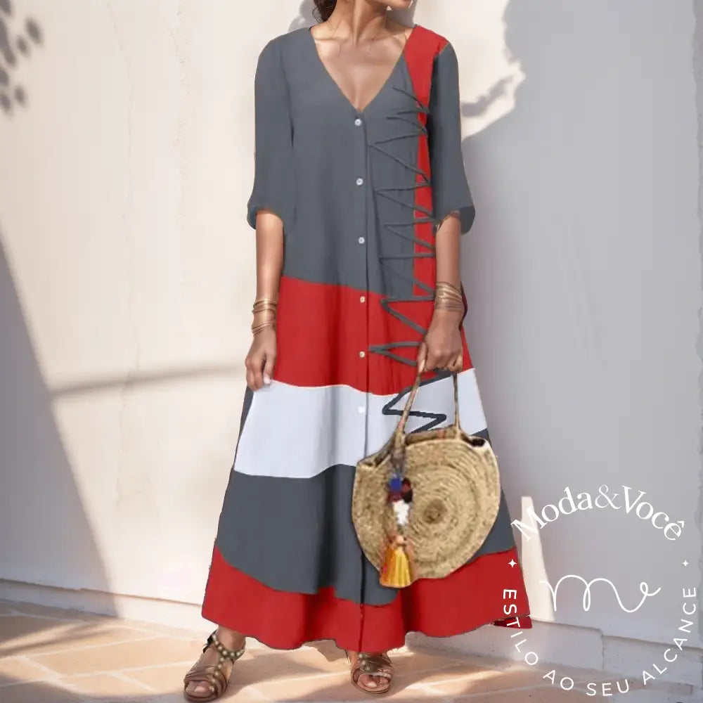 Vestido De Algodão Casual Mallorca