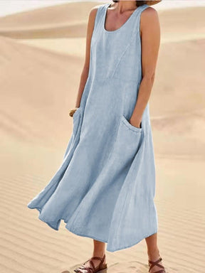 Vestido De Linho - Alicie Azul / P Vestido 07