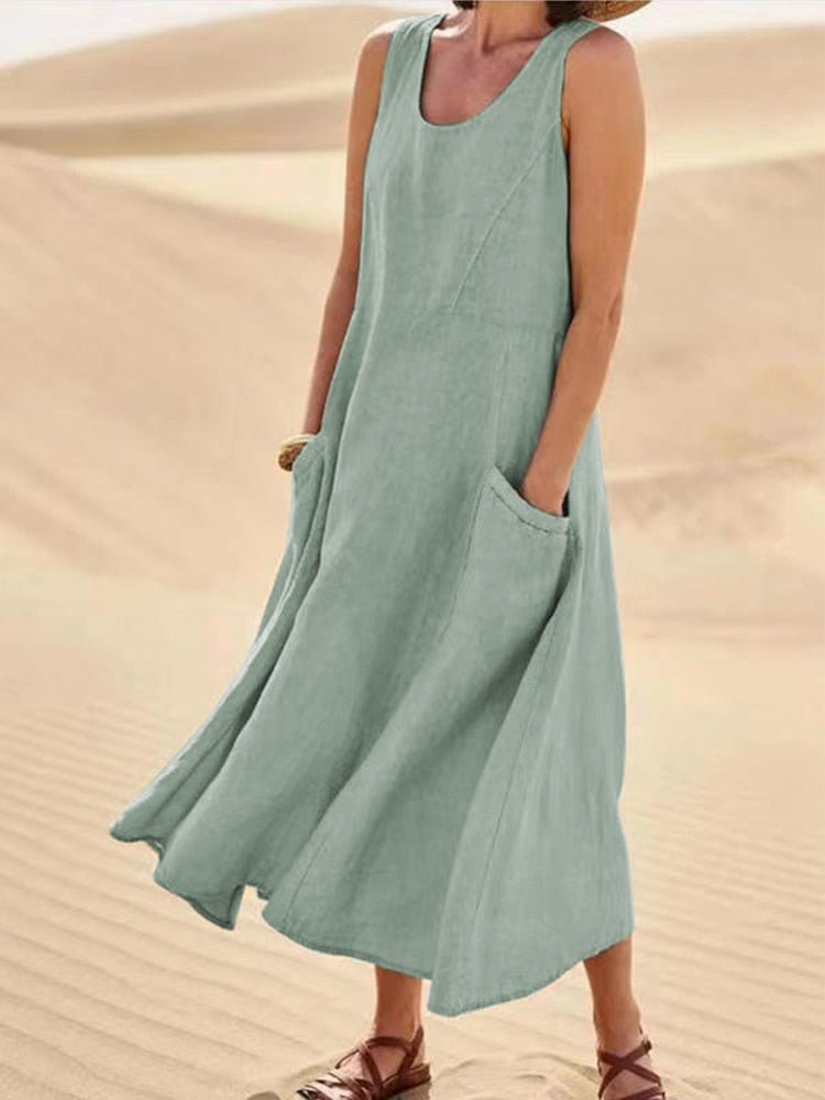 Vestido De Linho - Alicie Verde / P Vestido 07
