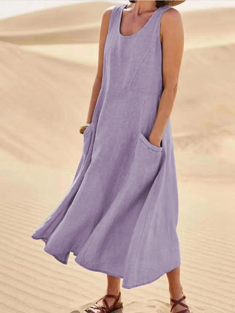 Vestido De Linho - Alicie Roxo / P Vestido 07