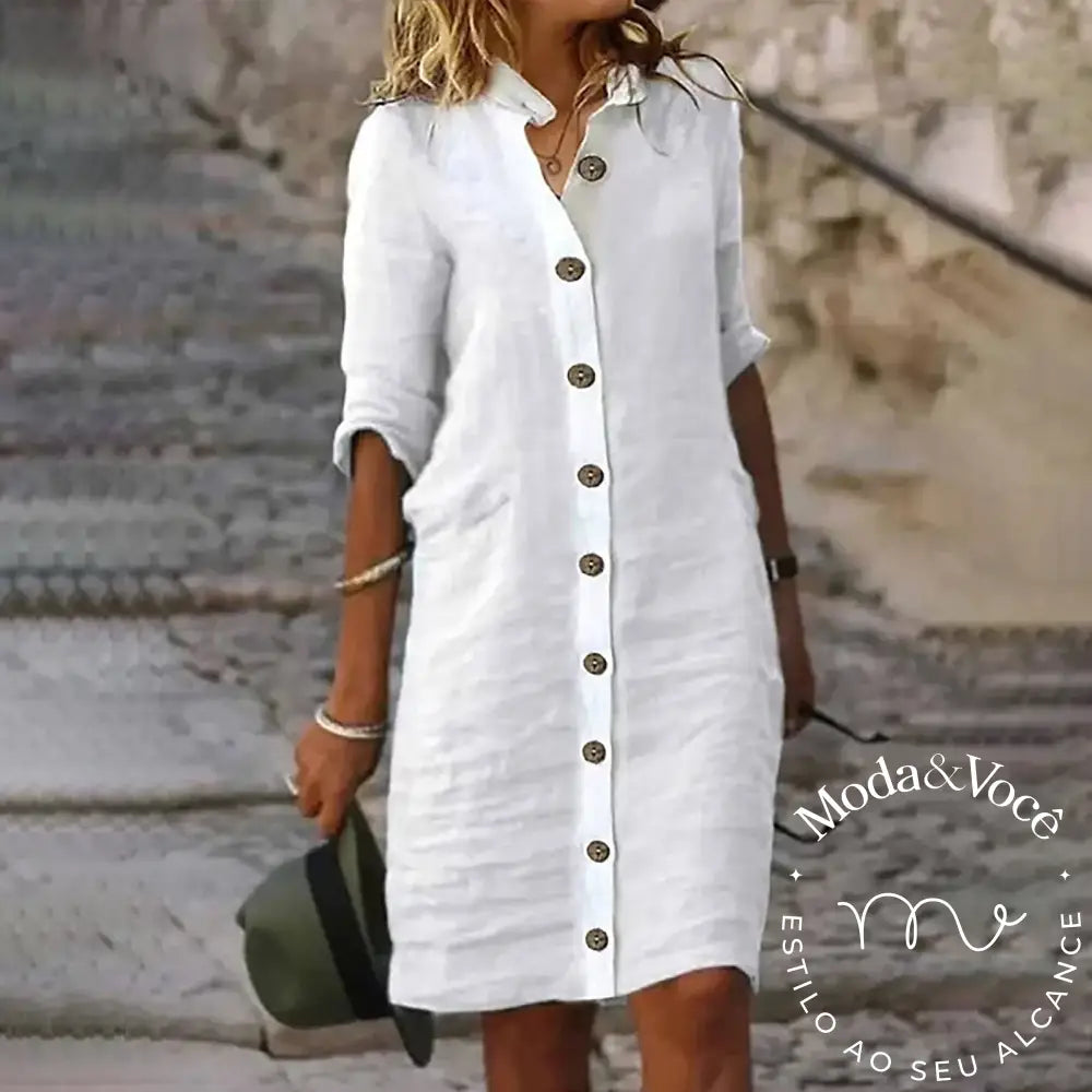 Vestido De Linho Isadora Branco / P