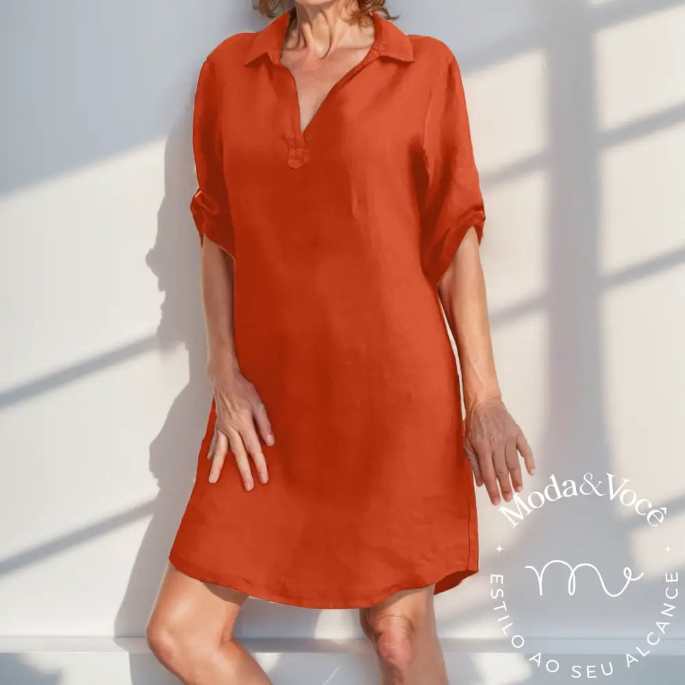 Vestido De Linho Iza