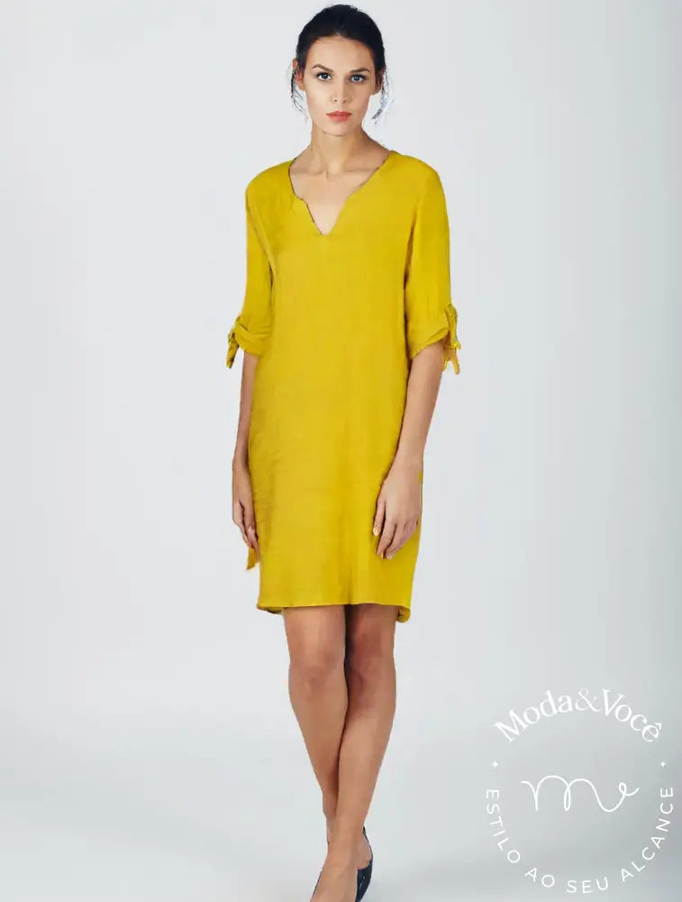 Vestido De Linho Taís Vestuário Feminino