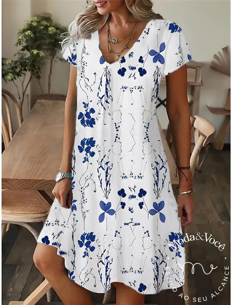 Vestido Floral Clarice Azul / P