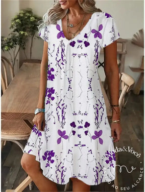 Vestido Floral Clarice Roxo / P