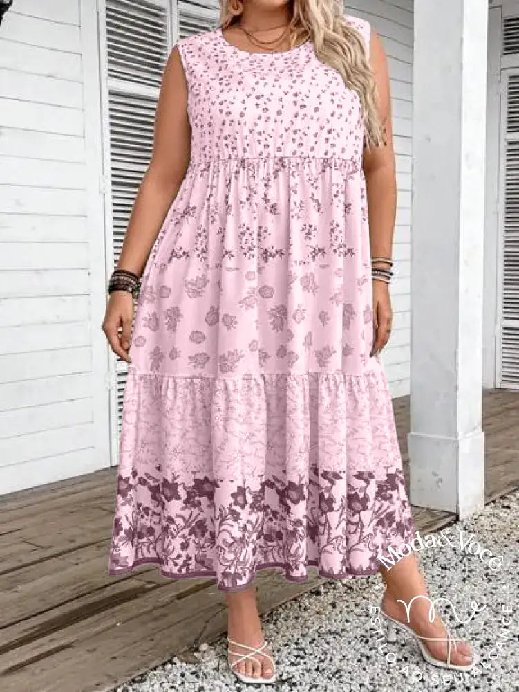 Vestido Floral Lauren Rosa / Gg