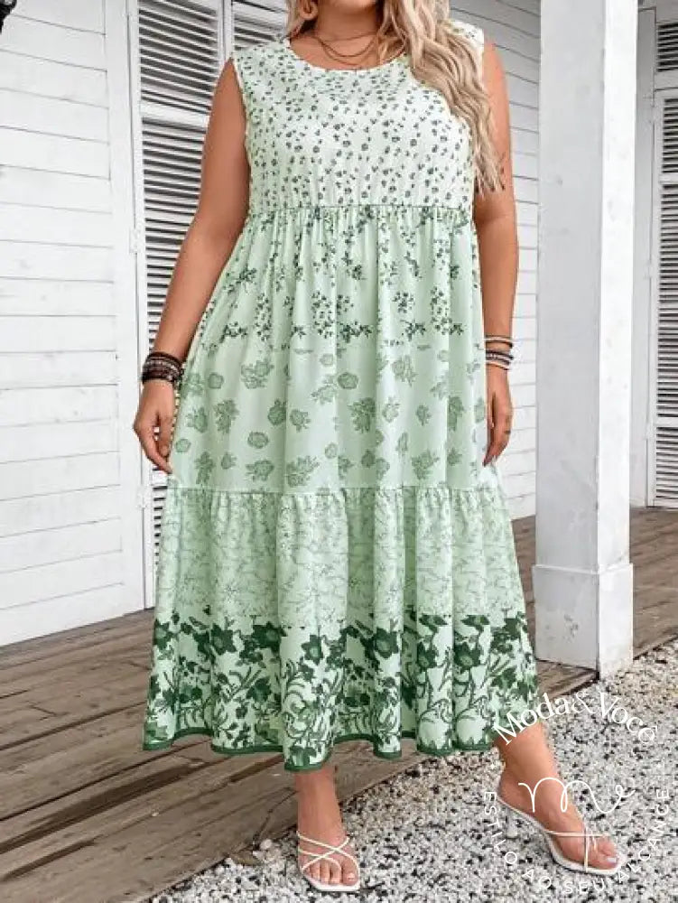 Vestido Floral Lauren Verde / Gg