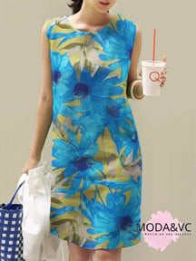 Vestido Florido Emma Azul / P