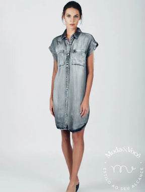 Vestido Jeans Mary Cinza / P