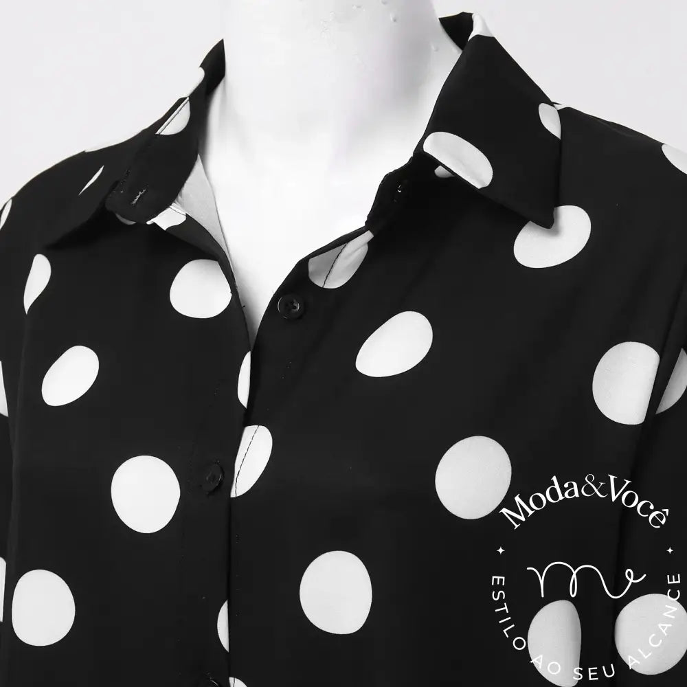 Blouses Women Summer 2023 Trend Solid Polka Dot Printing Sexy Shirt Dress Loose Fashion Casual