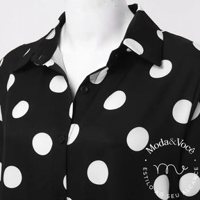 Blouses Women Summer 2023 Trend Solid Polka Dot Printing Sexy Shirt Dress Loose Fashion Casual