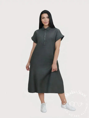 Vestido Vintage De Linho Cornelia Feminino