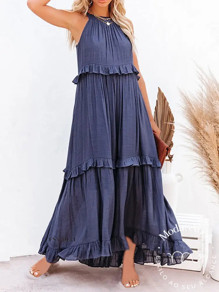 Vestido Vitória Azul / P Feminino